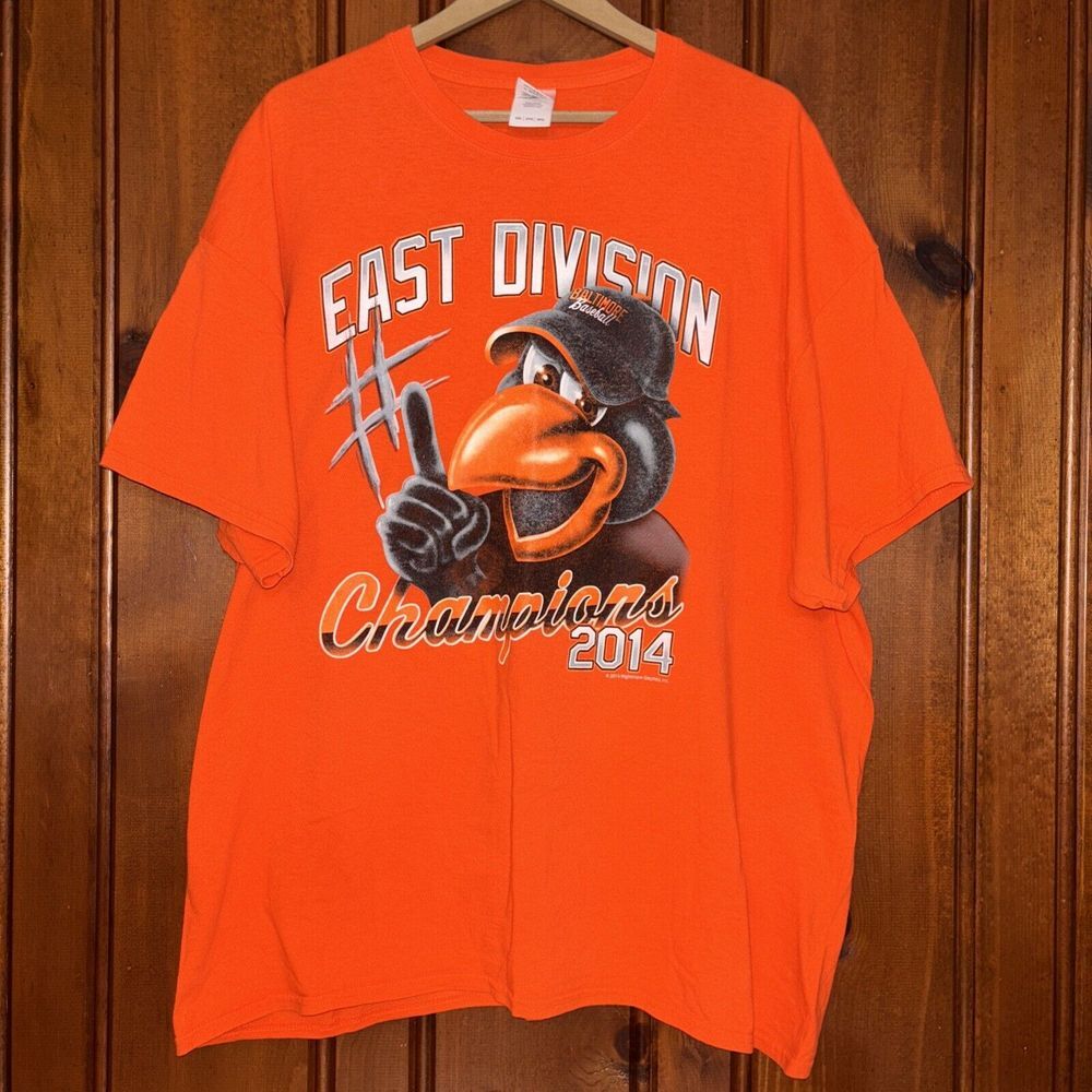 MLB Baltimore Orioles 2014 AL East Division Champions T-Shirt Mens‎ 2XL Orange
